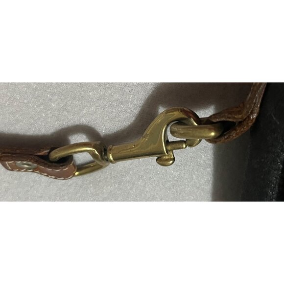 L.L. Bean Black Pebbled Leather Crossbody Bag With Adjustable Strap & Brass Hard - Picture 7 of 7